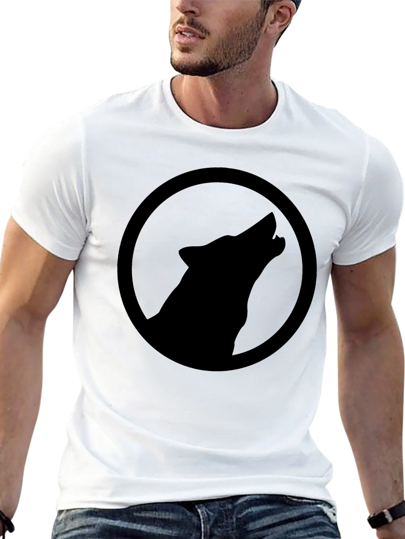 Wolf Howl Silhouette Graphic T-Shirt