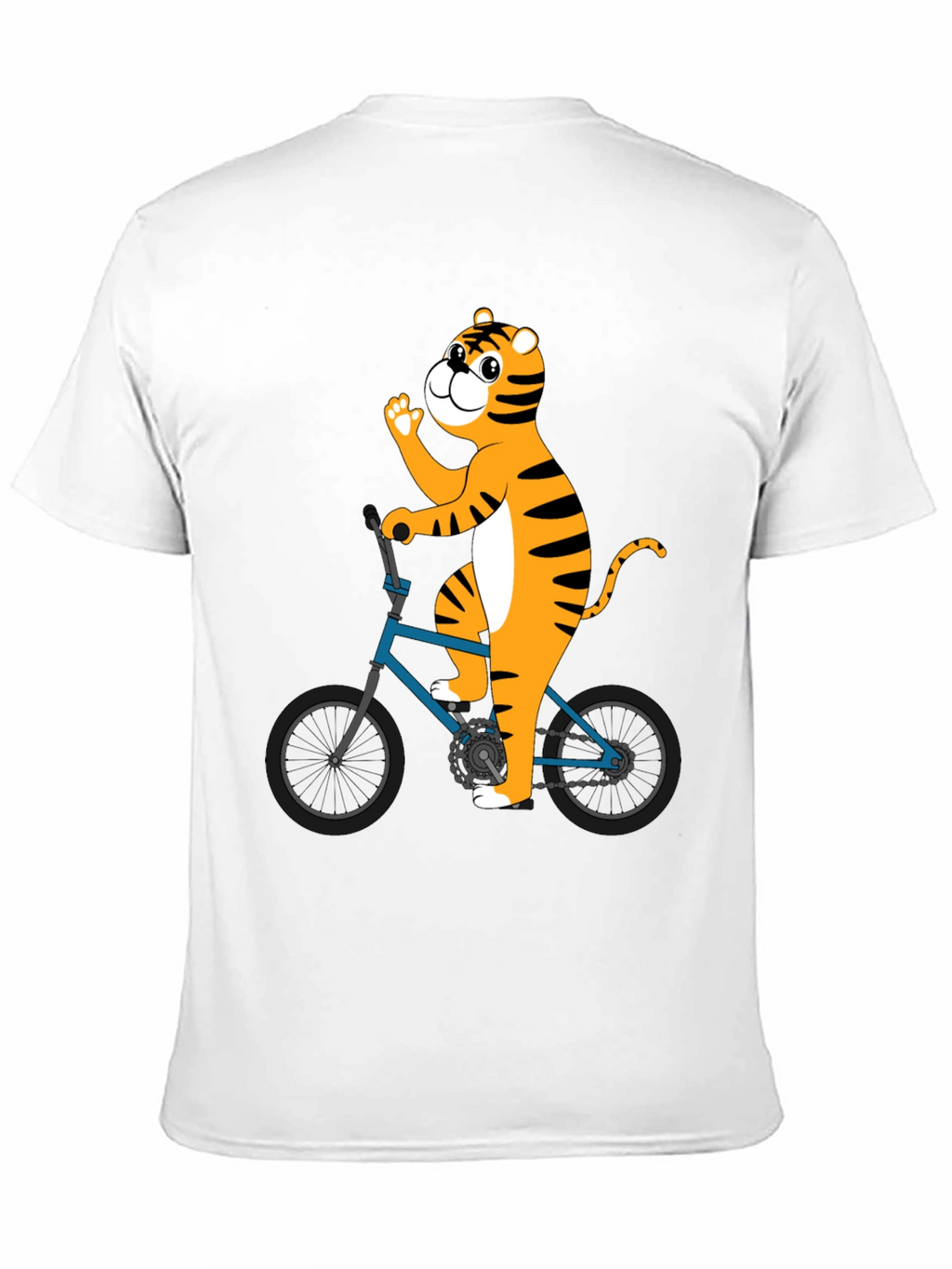 Tiger Riding Bike Graphic T-Shirt - Black
