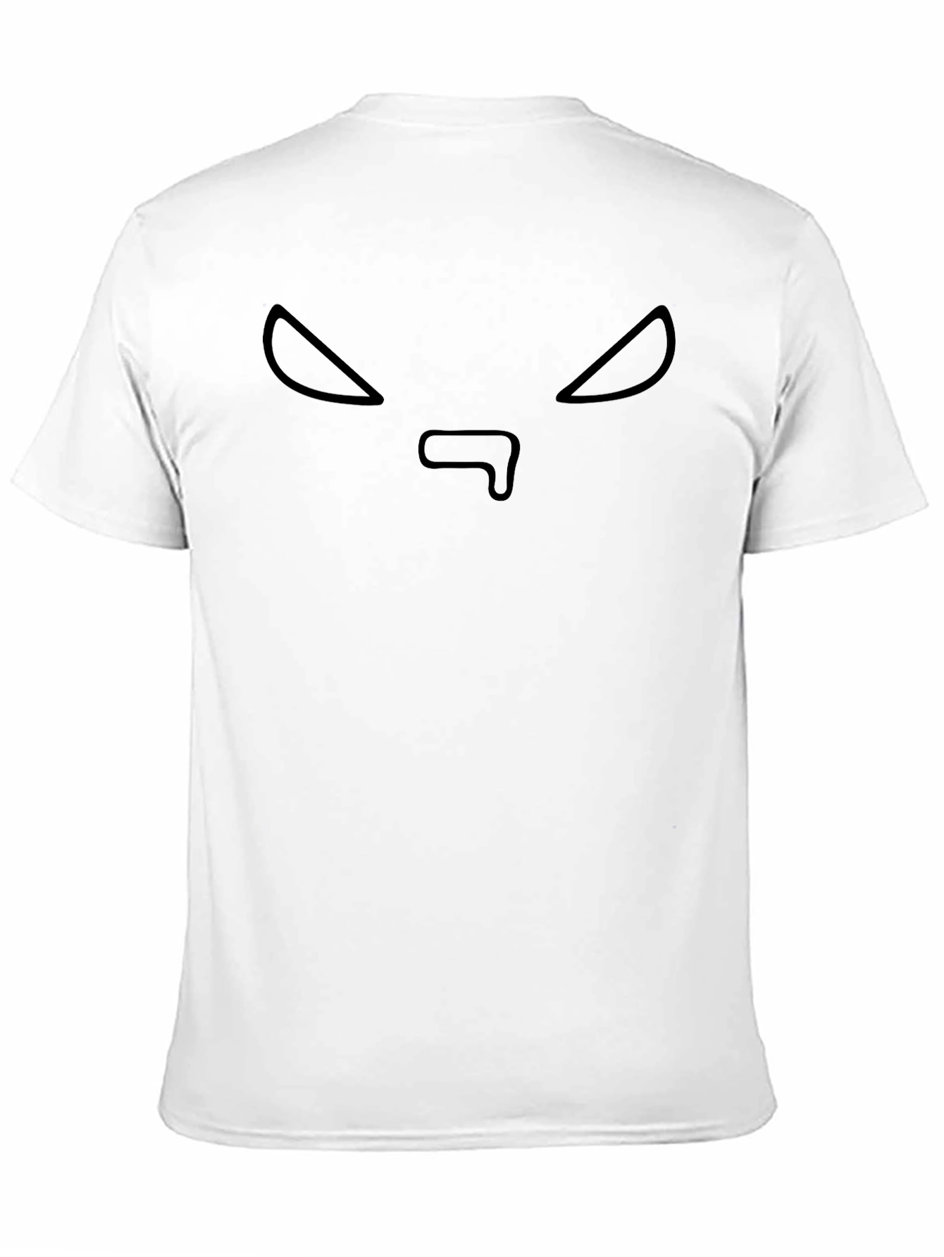 Black Graphic Tee - Minimalist Evil Face Design