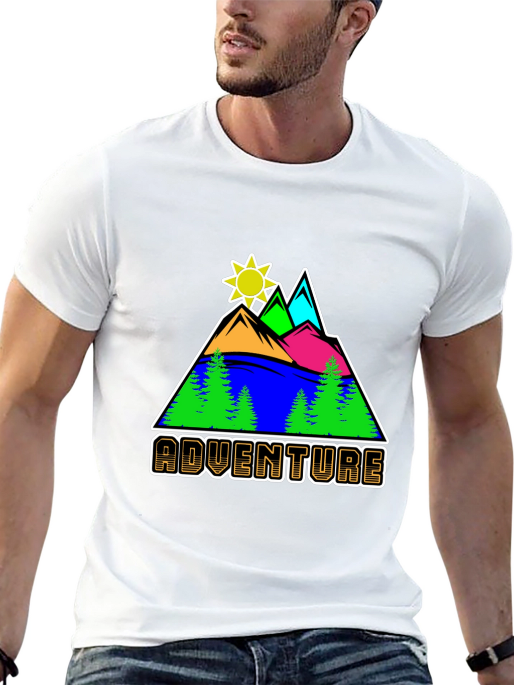 Adventure Graphic Tee - Mountain Scene T-Shirt
