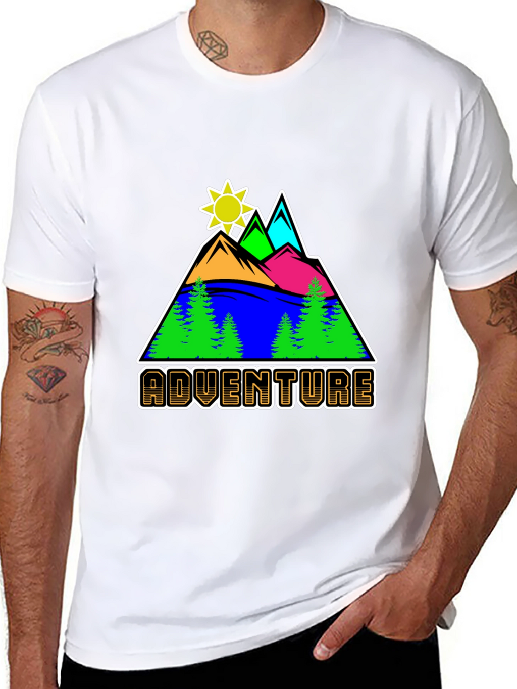Adventure Graphic Tee - Mountain Scene T-Shirt