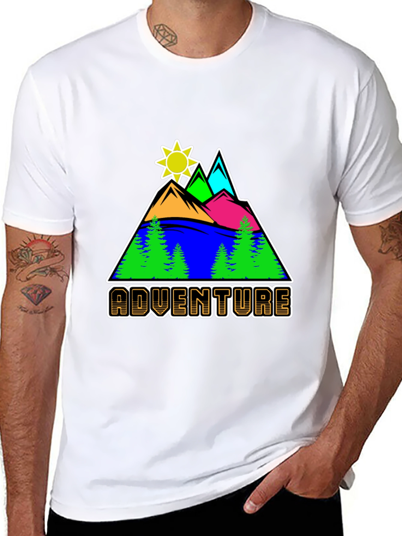 Adventure Graphic Tee - Mountain Scene T-Shirt