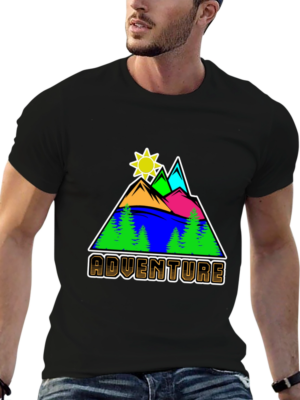 Adventure Graphic Tee - Mountain Scene T-Shirt