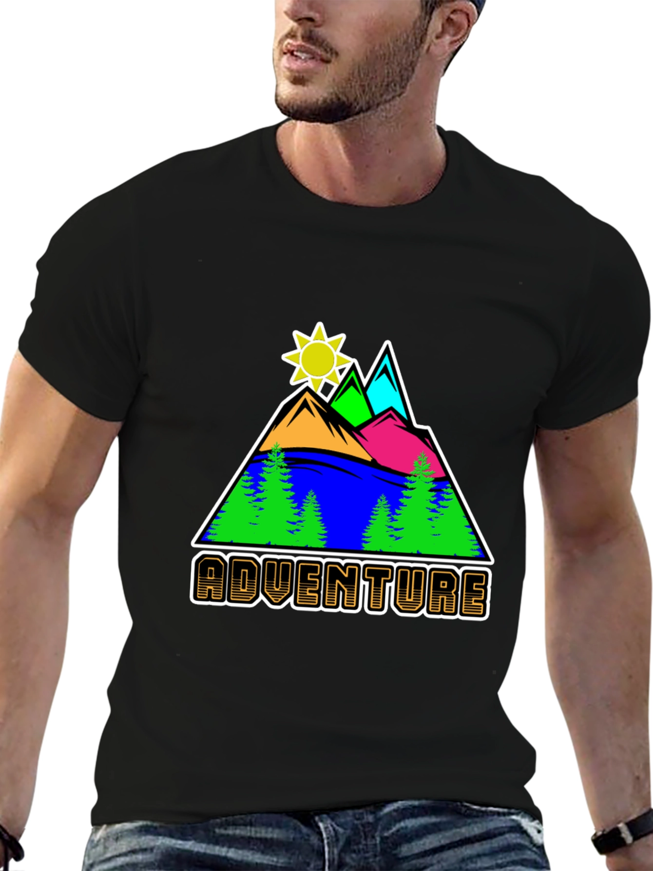 Adventure Graphic Tee - Mountain Scene T-Shirt