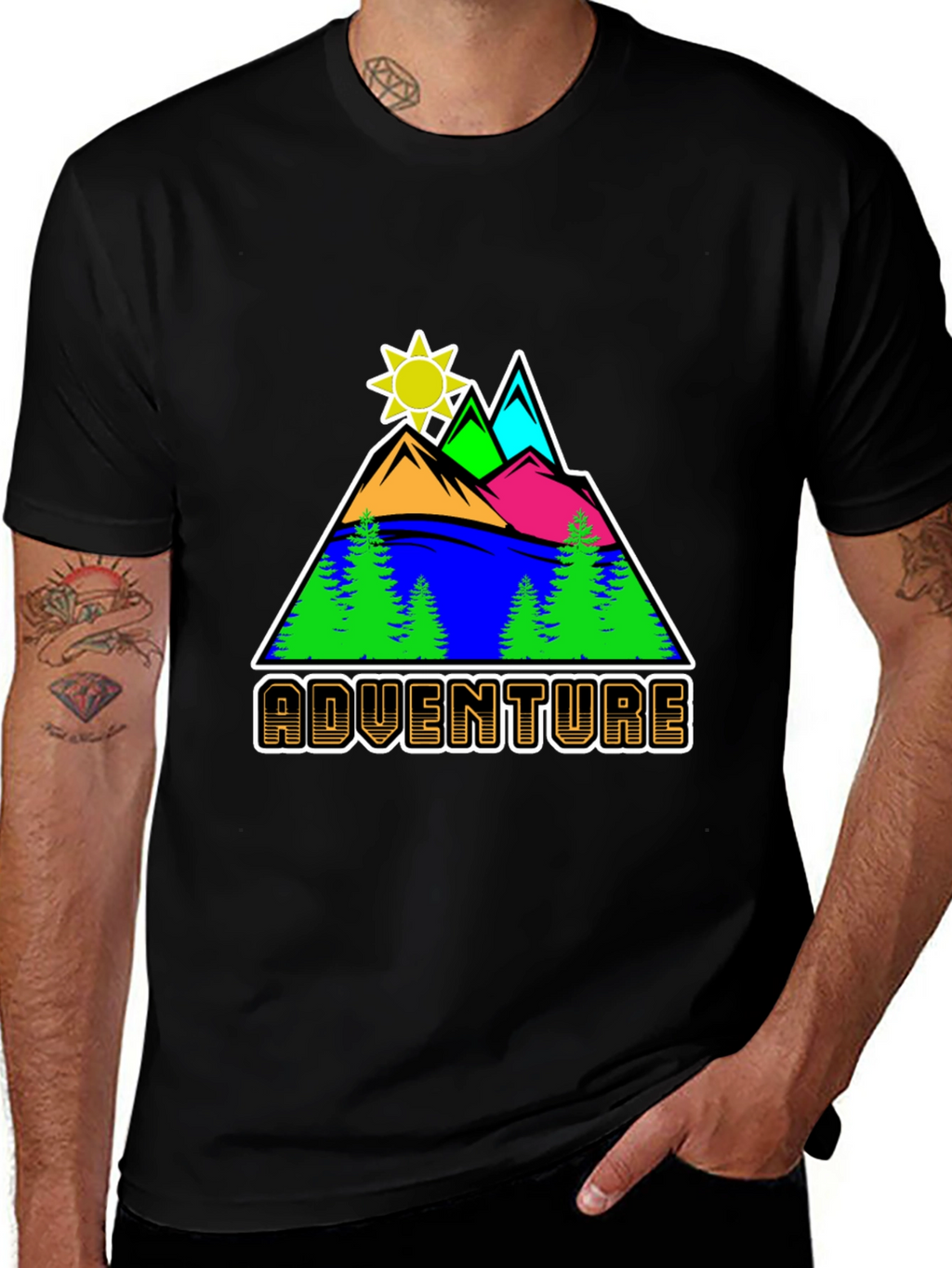 Adventure Graphic Tee - Mountain Scene T-Shirt
