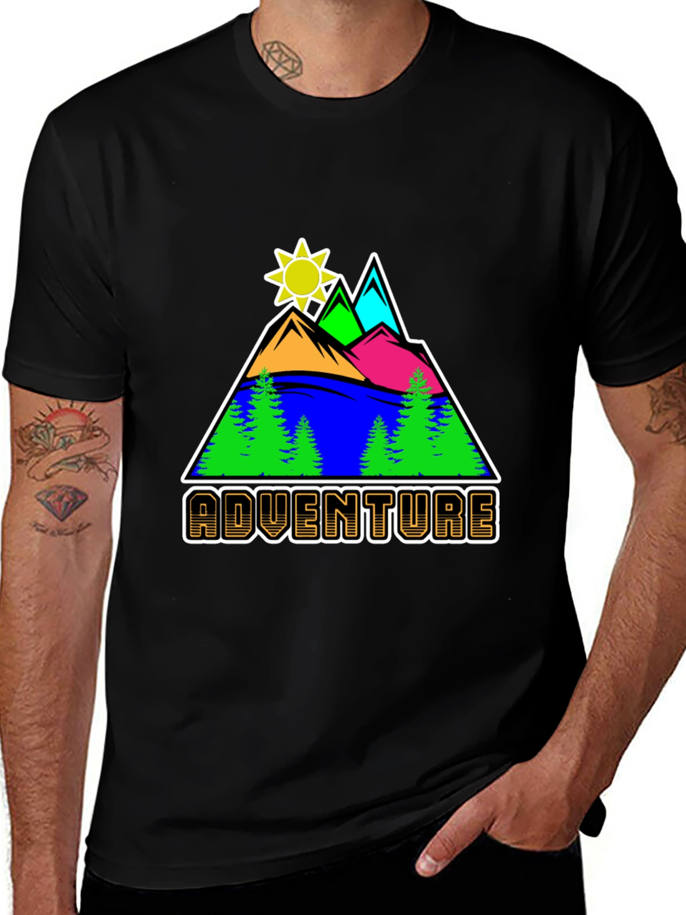 Adventure Graphic Tee - Mountain Scene T-Shirt