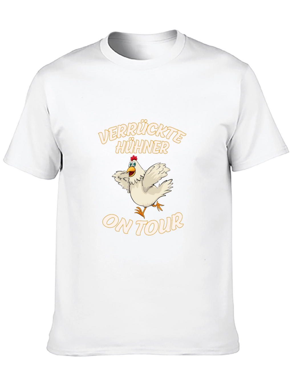 Funny Chicken On Tour Black T-Shirt