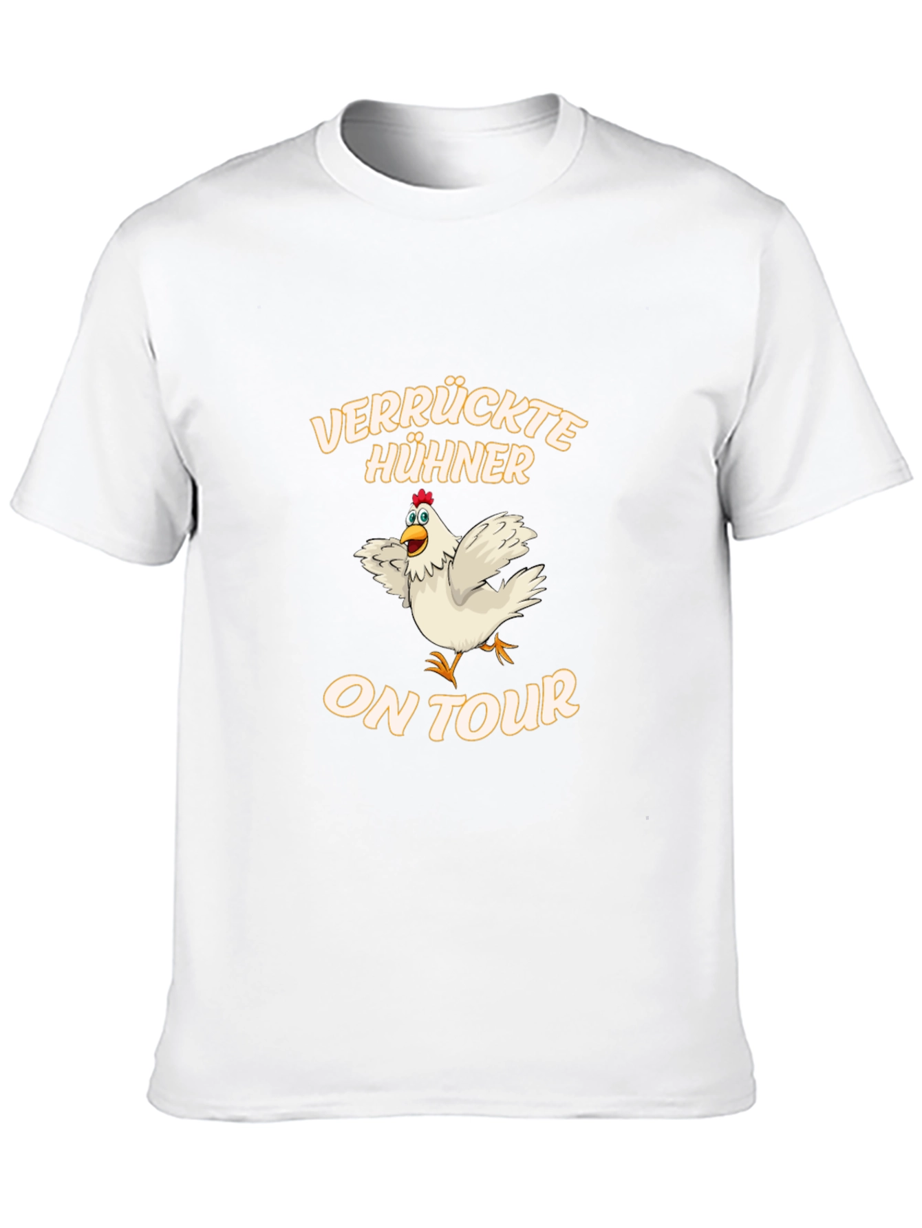 Funny Chicken On Tour Black T-Shirt