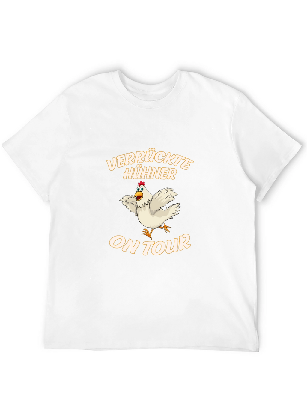 Funny Chicken On Tour Black T-Shirt