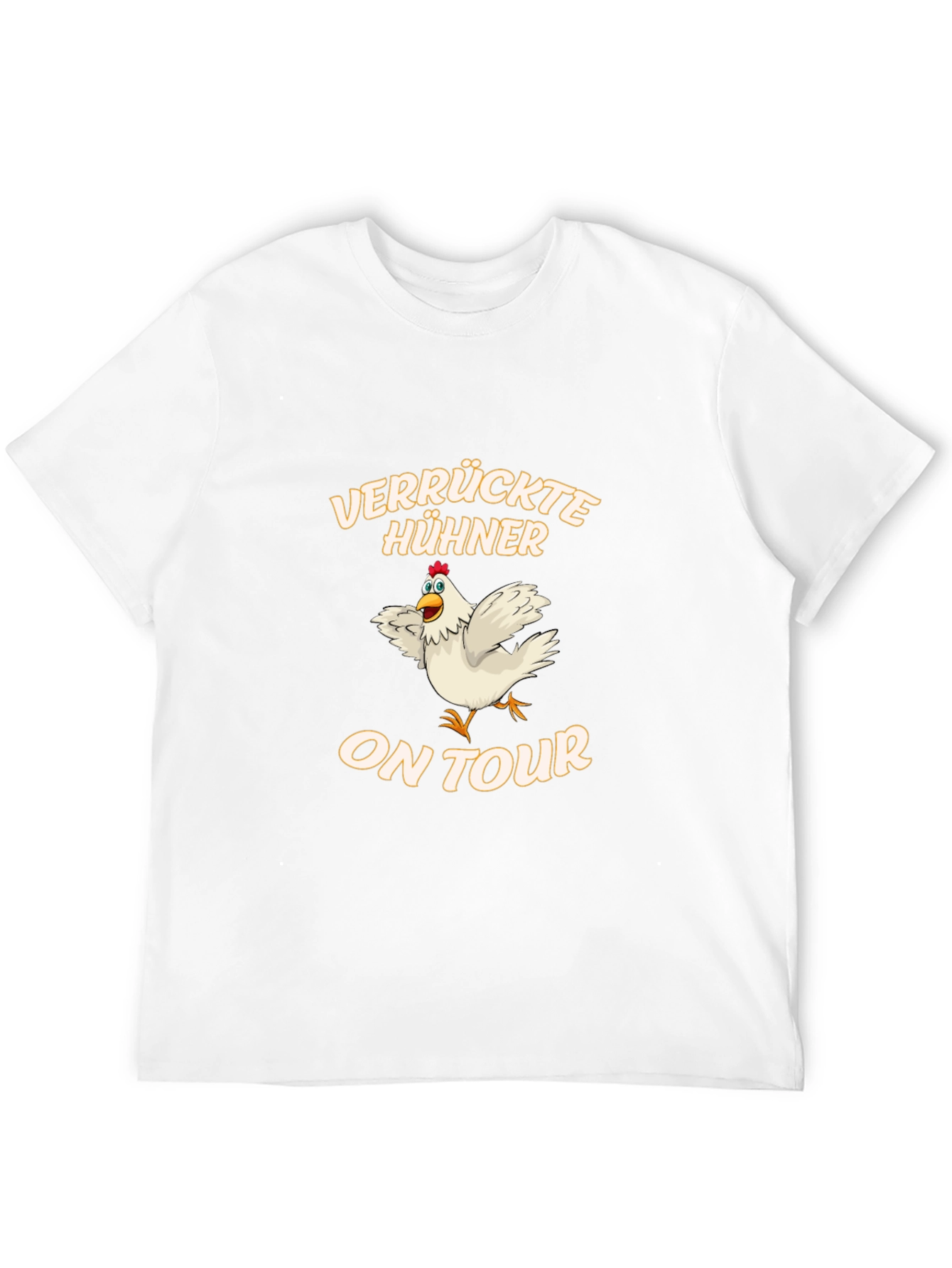 Funny Chicken On Tour Black T-Shirt