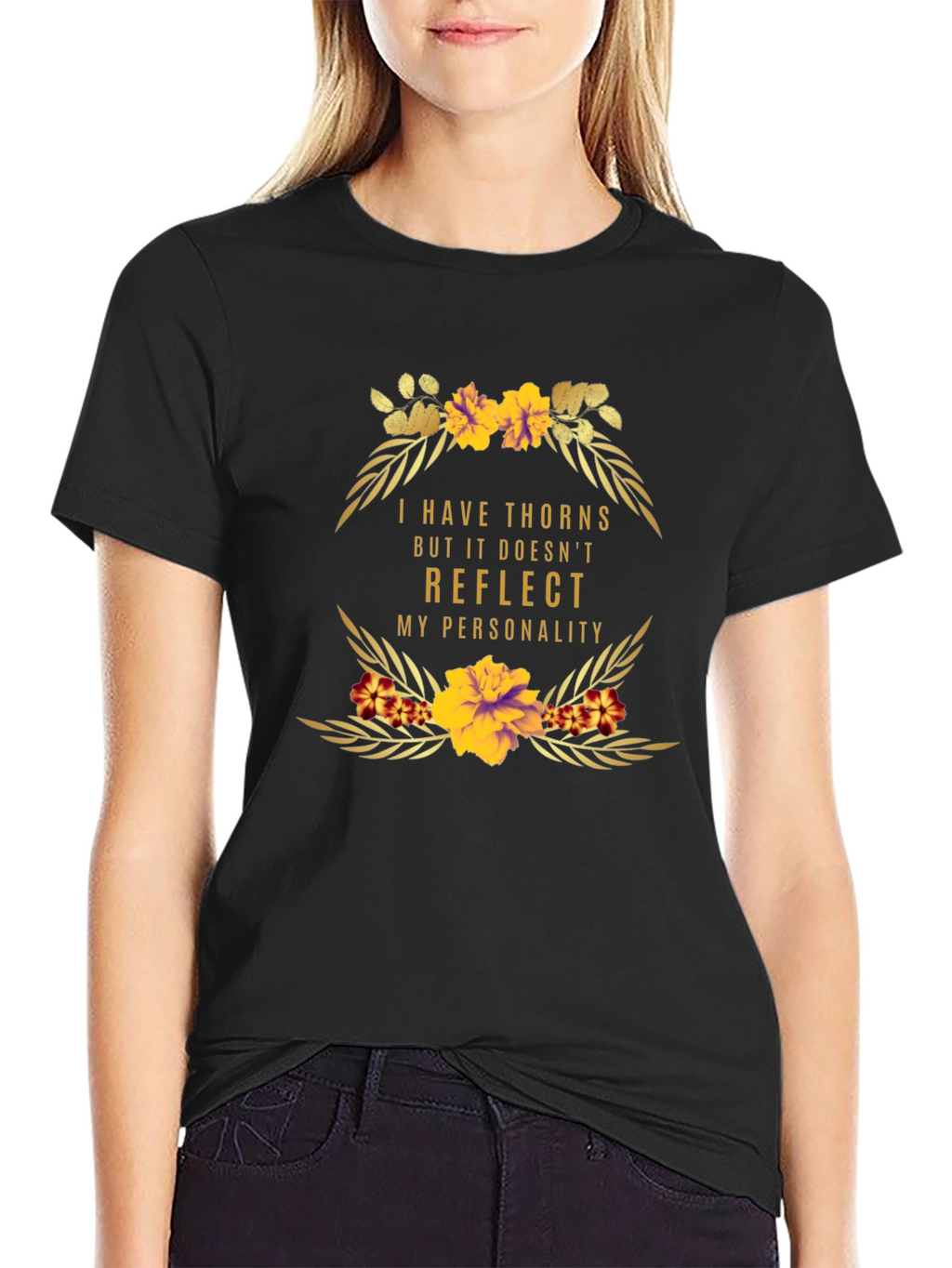 Floral Thorns Personality Graphic T-Shirt