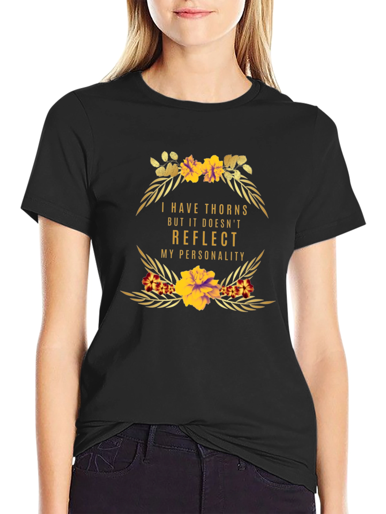 Floral Thorns Personality Graphic T-Shirt