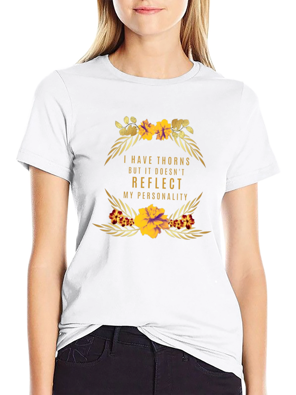 Floral Thorns Personality Graphic T-Shirt