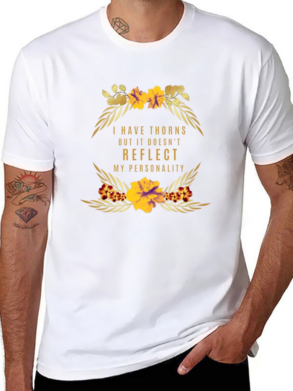 Floral Thorns Personality Graphic T-Shirt