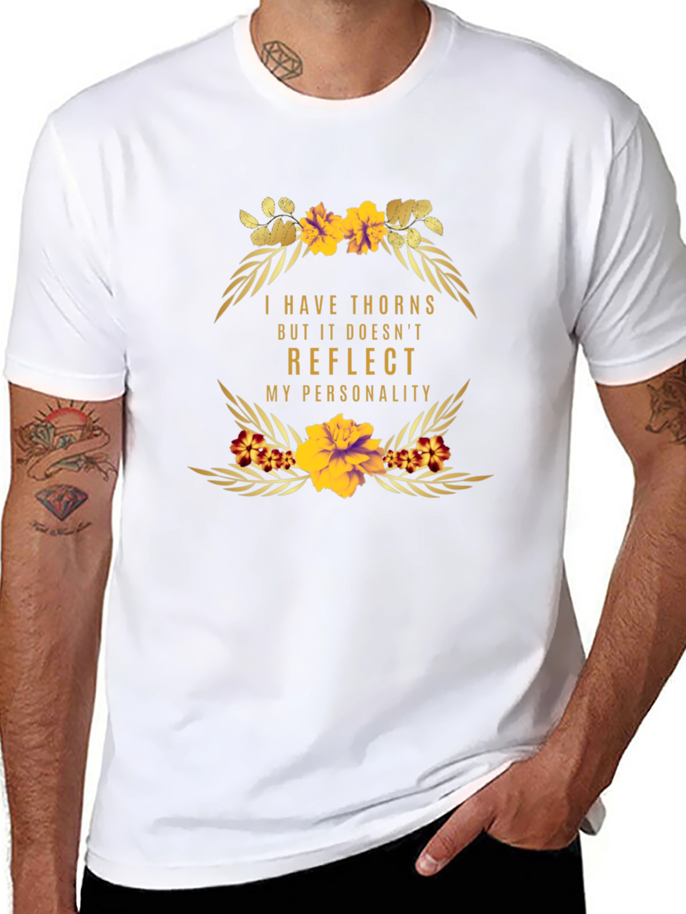 Floral Thorns Personality Graphic T-Shirt