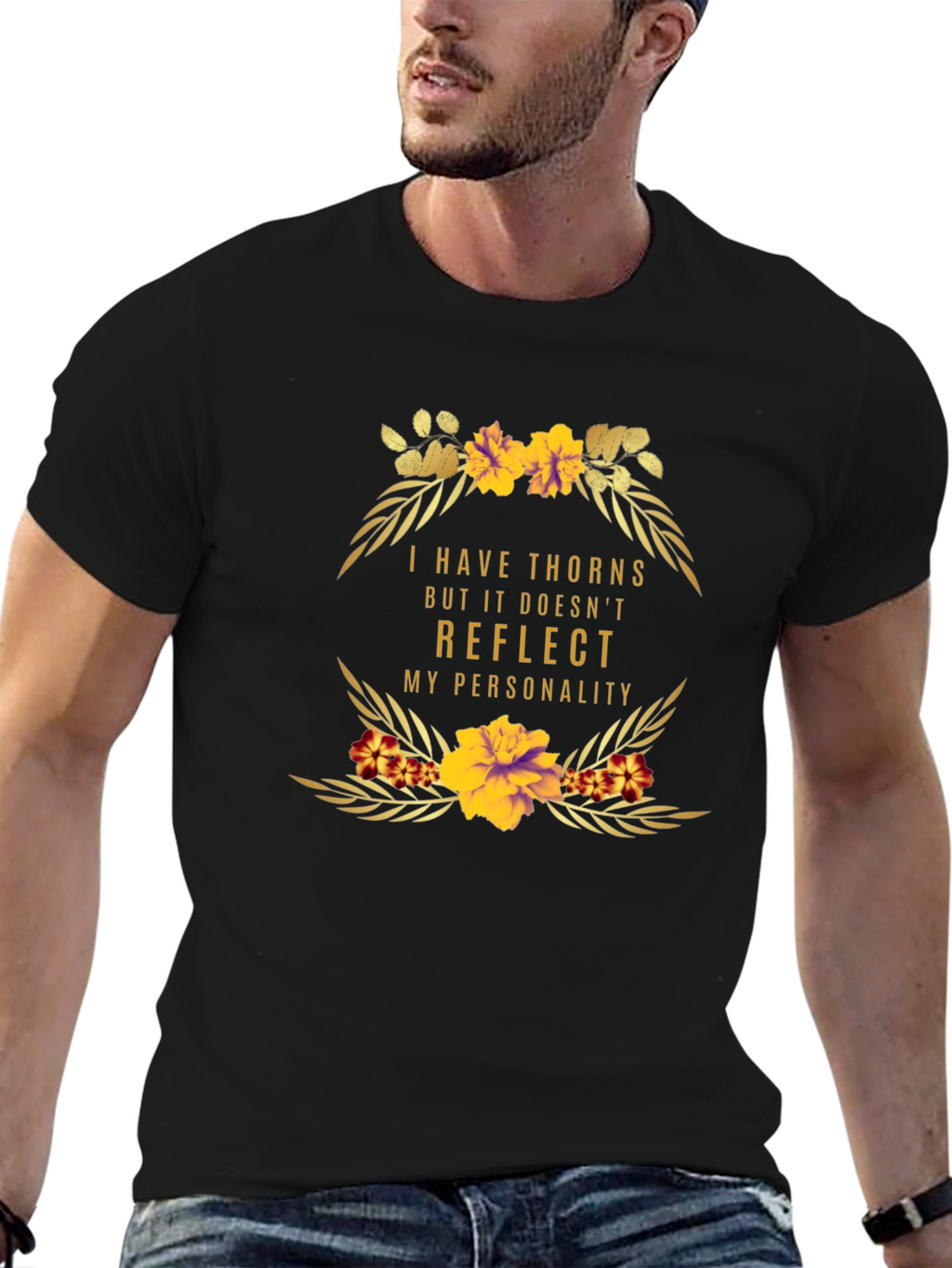 Floral Thorns Personality Graphic T-Shirt