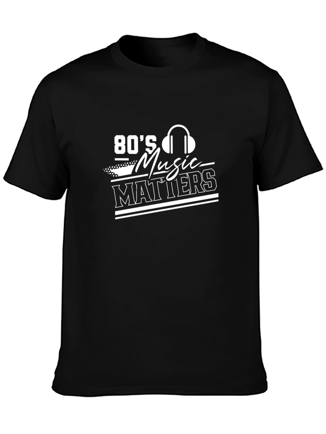80s Music Matters Graphic Tee - Black