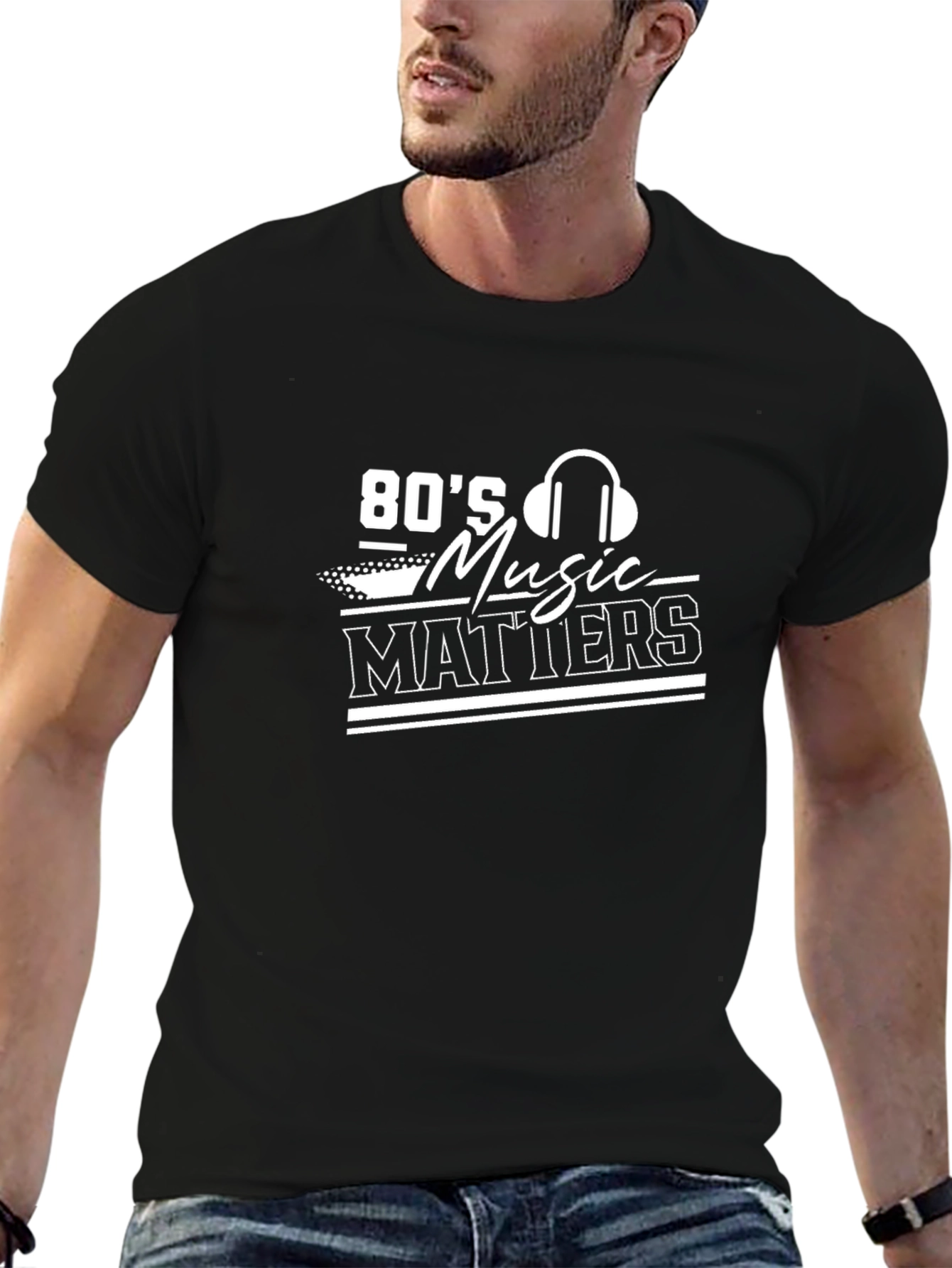 80s Music Matters Graphic Tee - Black