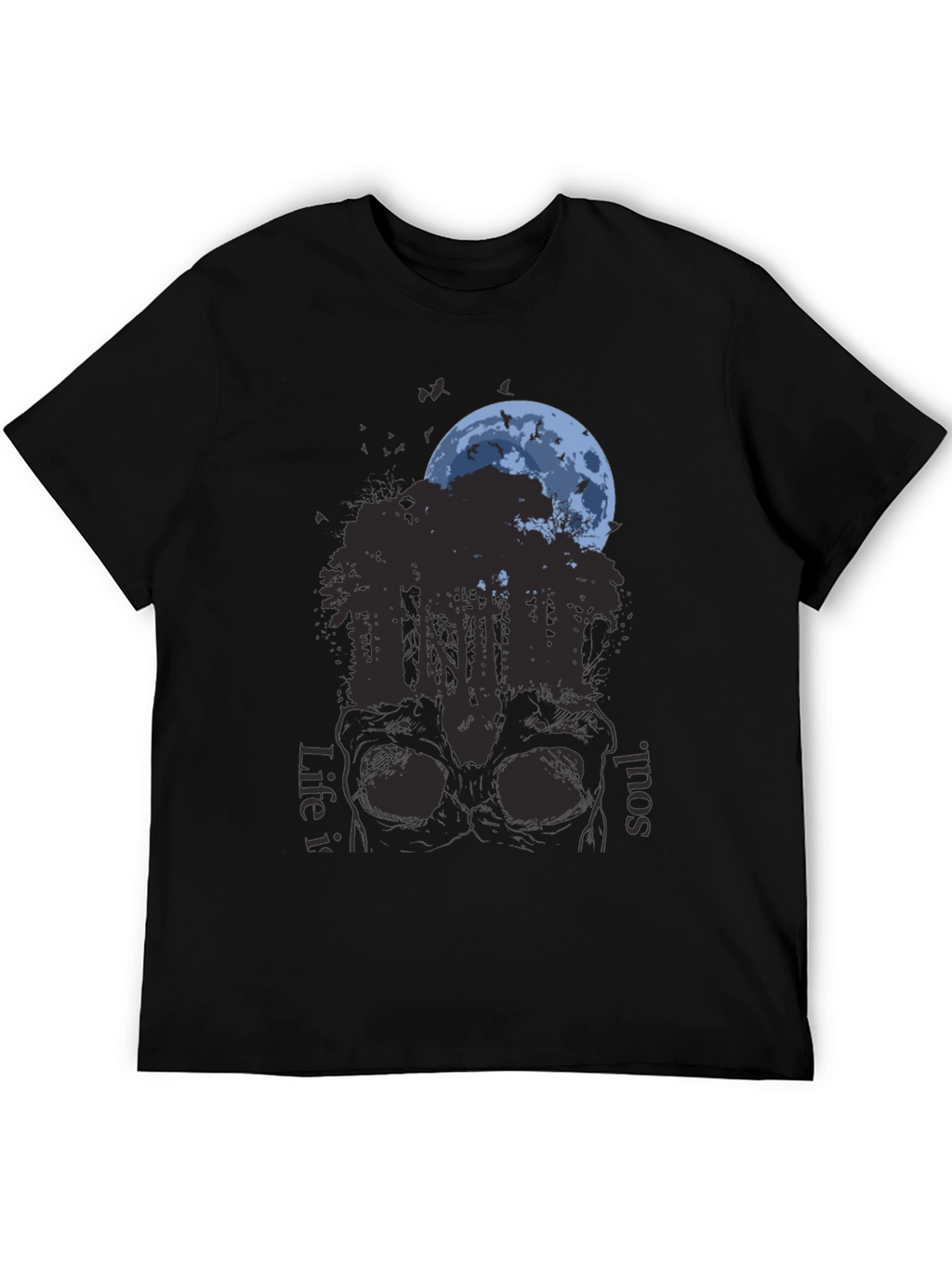 Skull Forest Moon Graphic T-Shirt