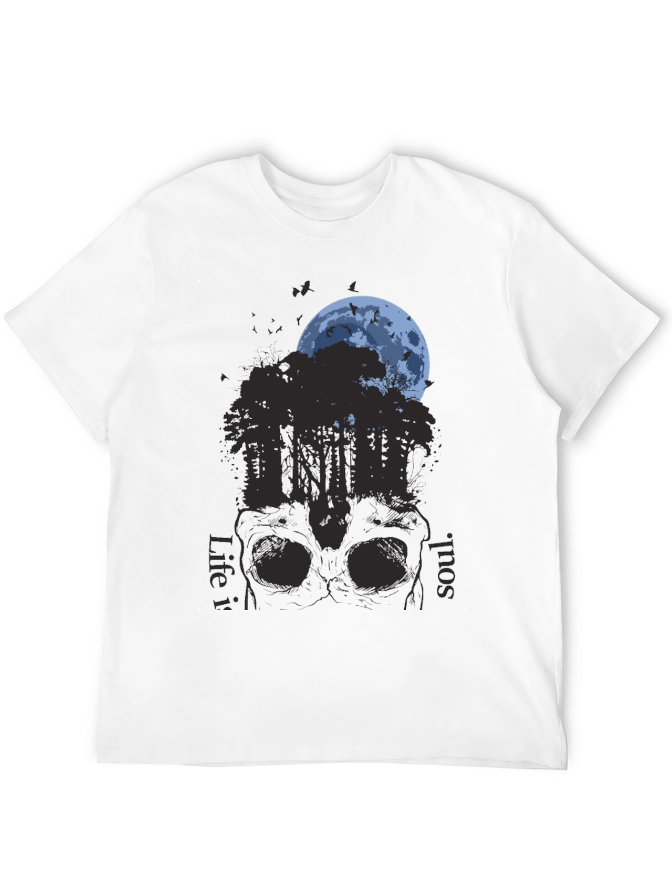 Skull Forest Moon Graphic T-Shirt