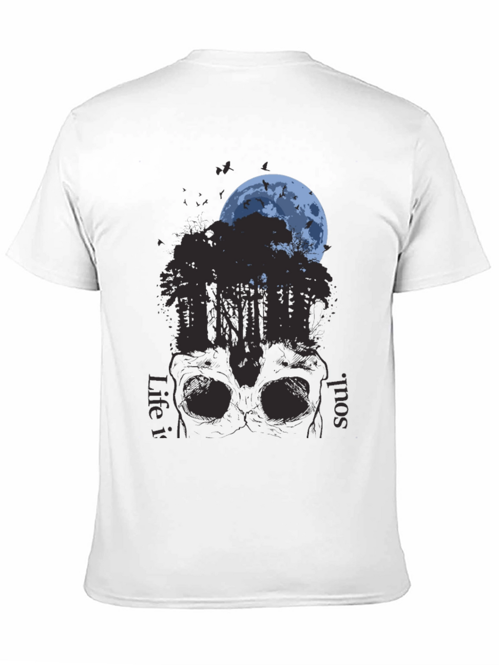 Skull Forest Moon Graphic T-Shirt