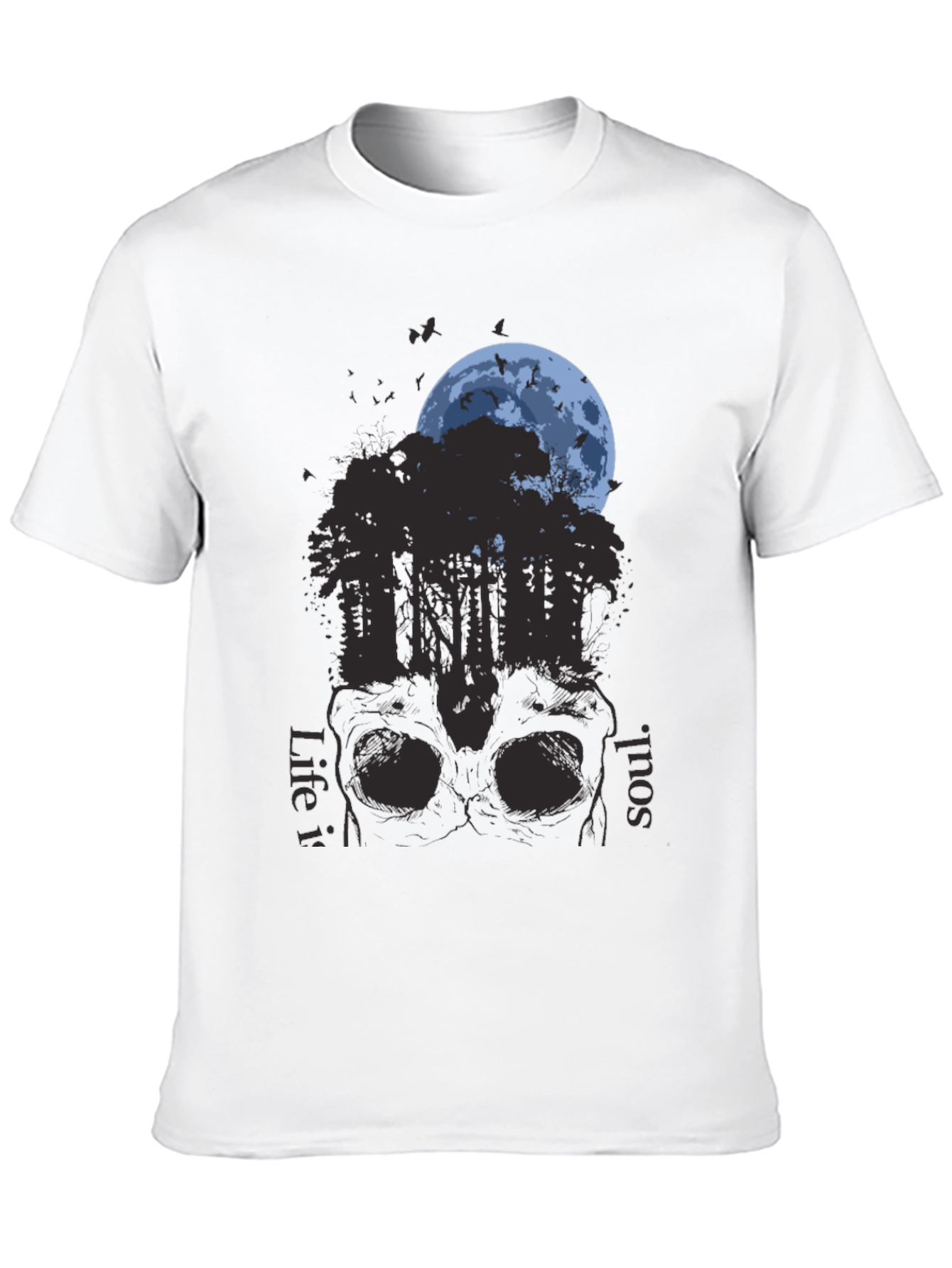 Skull Forest Moon Graphic T-Shirt