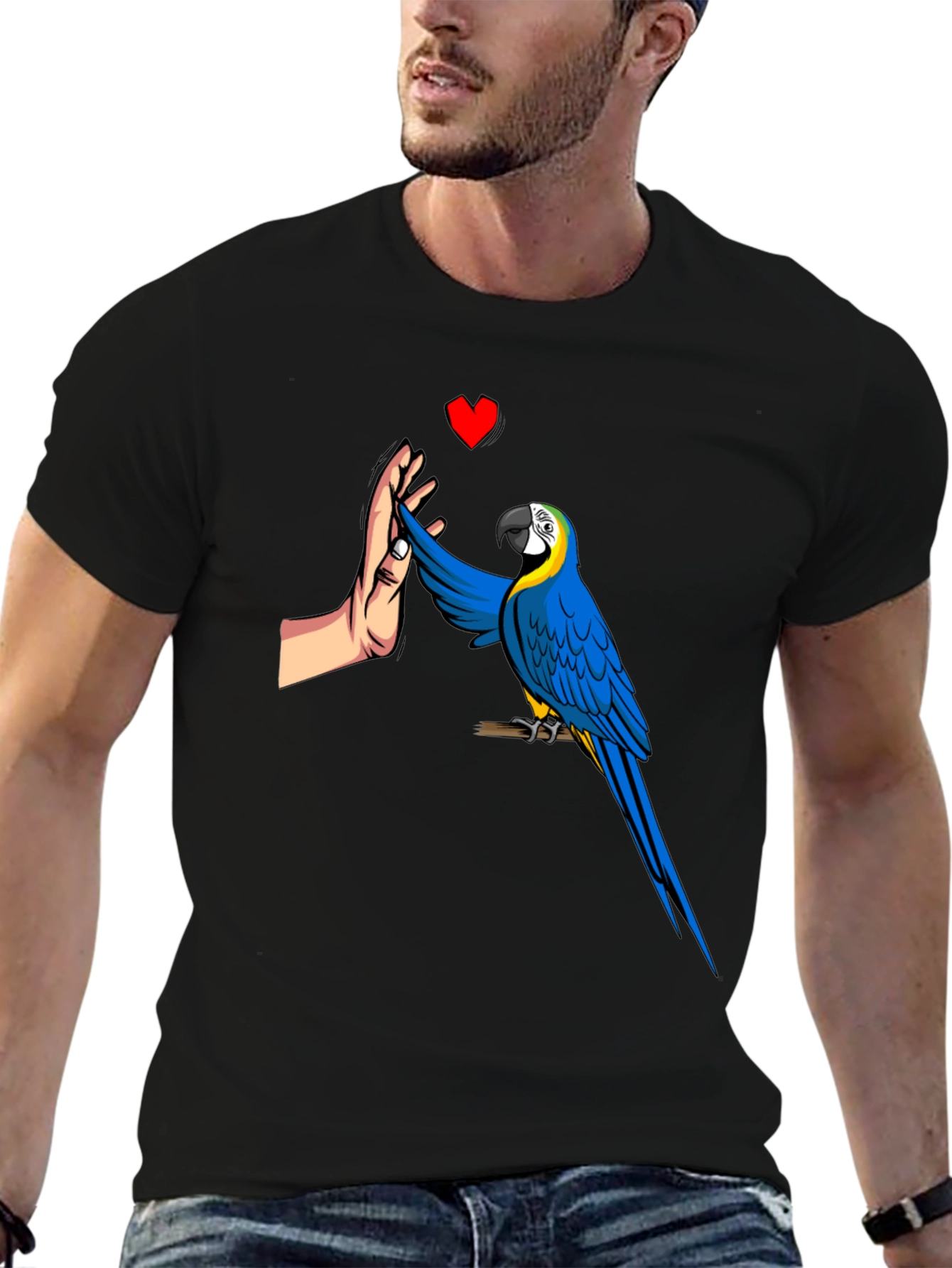 Parrot High Five Graphic Tee - Mens Black T-Shirt