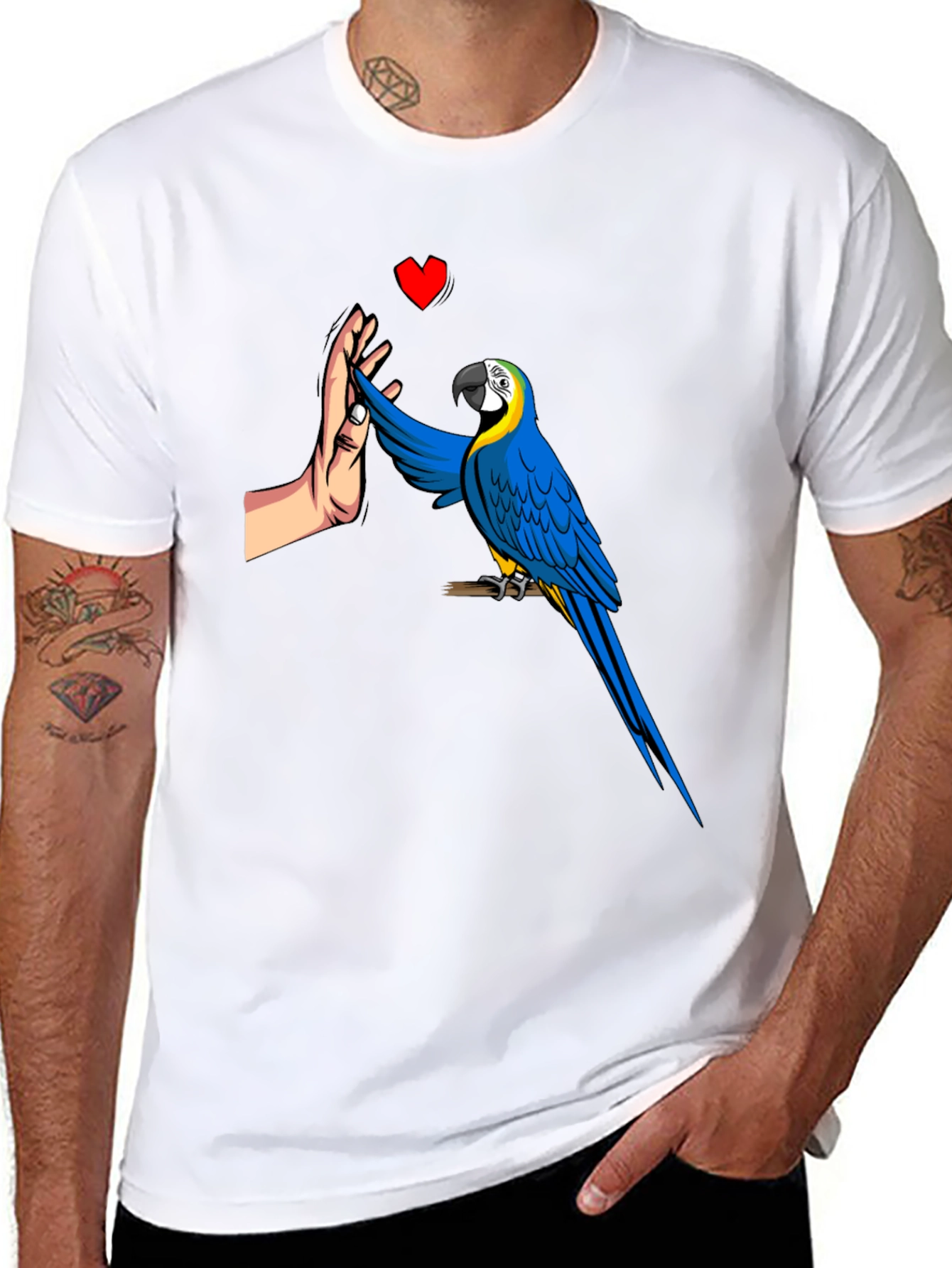 Parrot High Five Graphic Tee - Mens Black T-Shirt