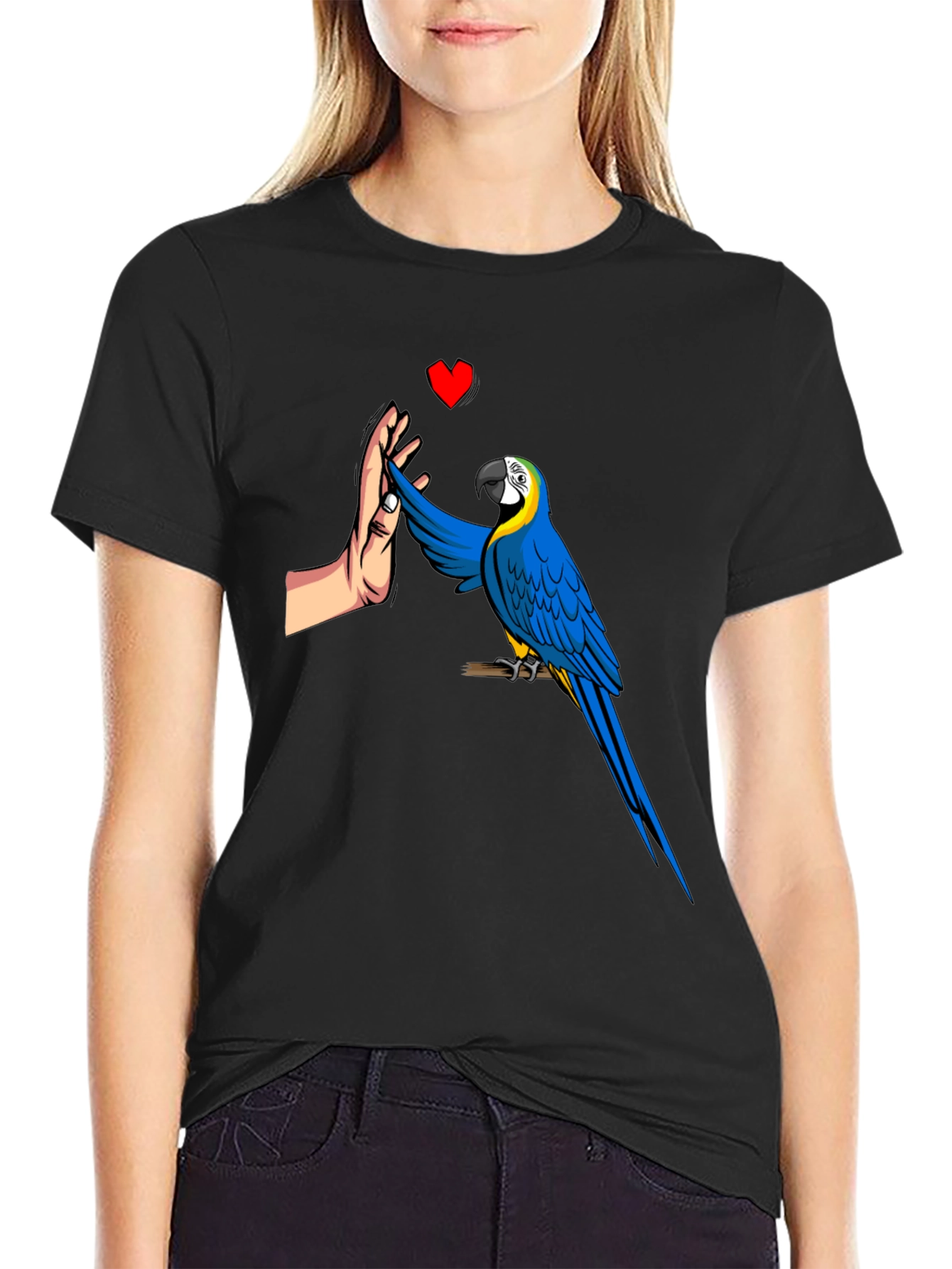 Parrot High Five Graphic Tee - Mens Black T-Shirt