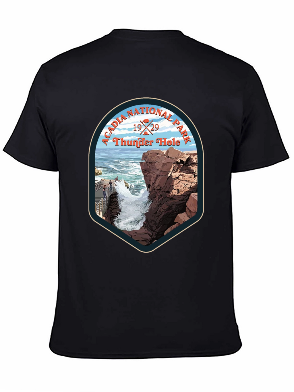 Acadia National Park Thunder Hole Tee - Black