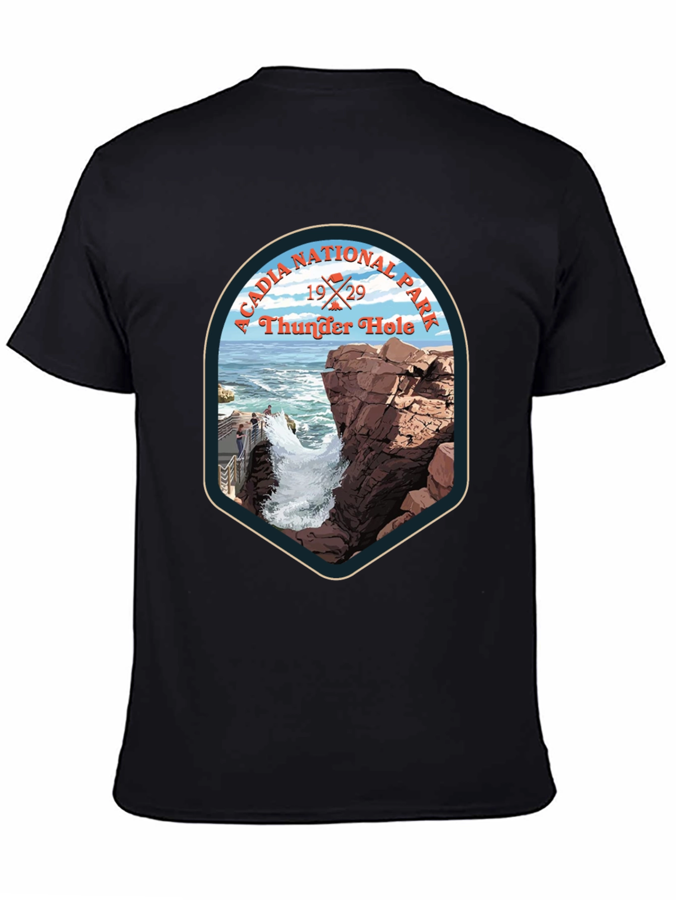 Acadia National Park Thunder Hole Tee - Black
