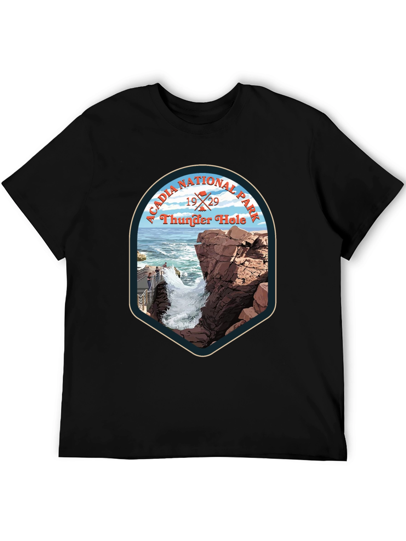 Acadia National Park Thunder Hole Tee - Black