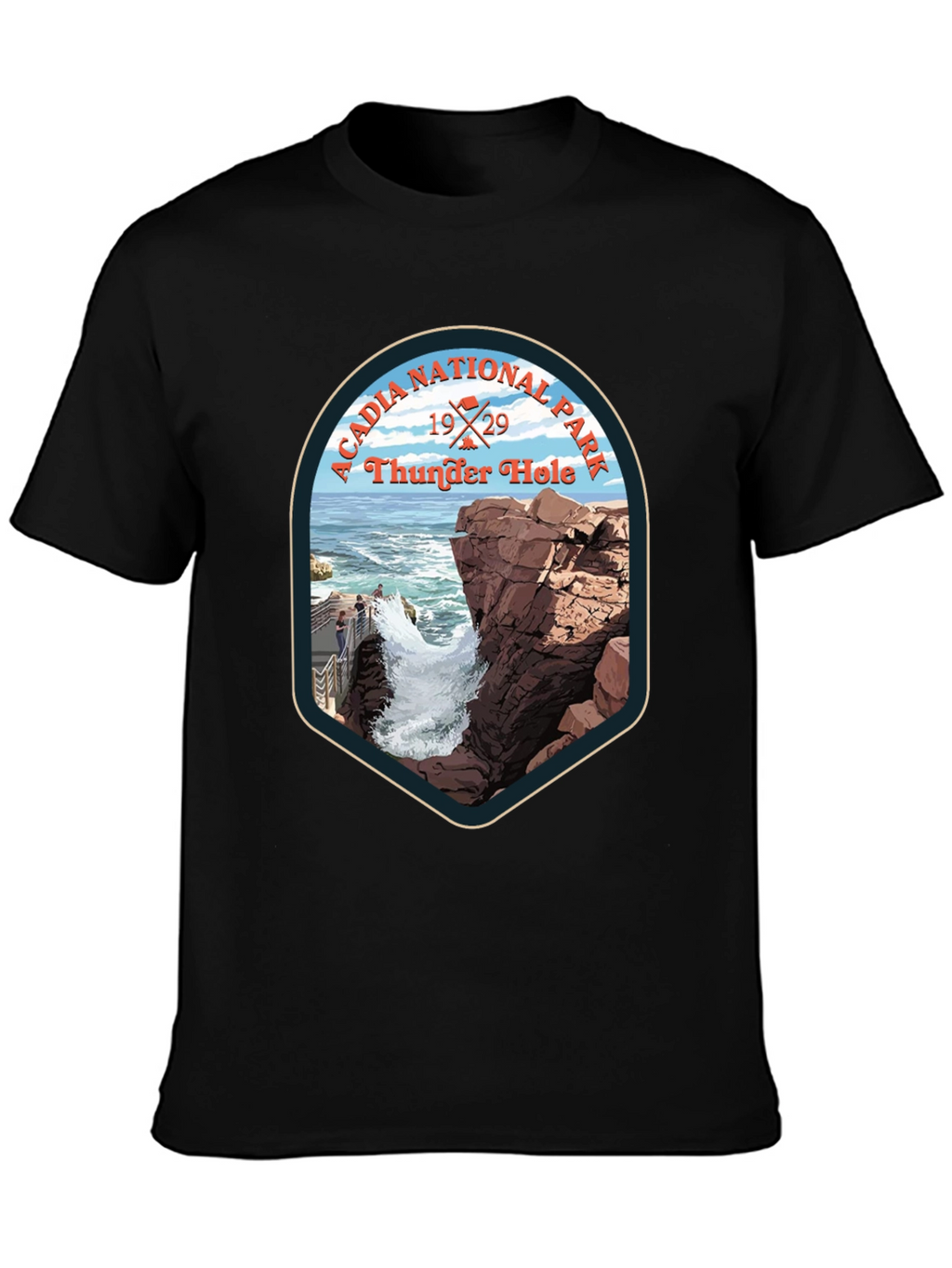 Acadia National Park Thunder Hole Tee - Black
