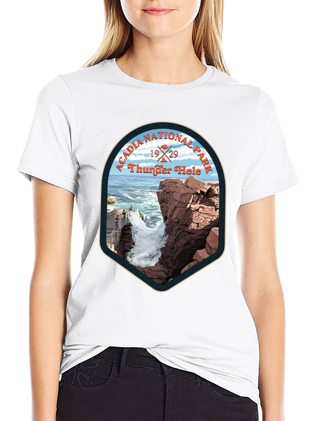 Acadia National Park Thunder Hole Tee - Black
