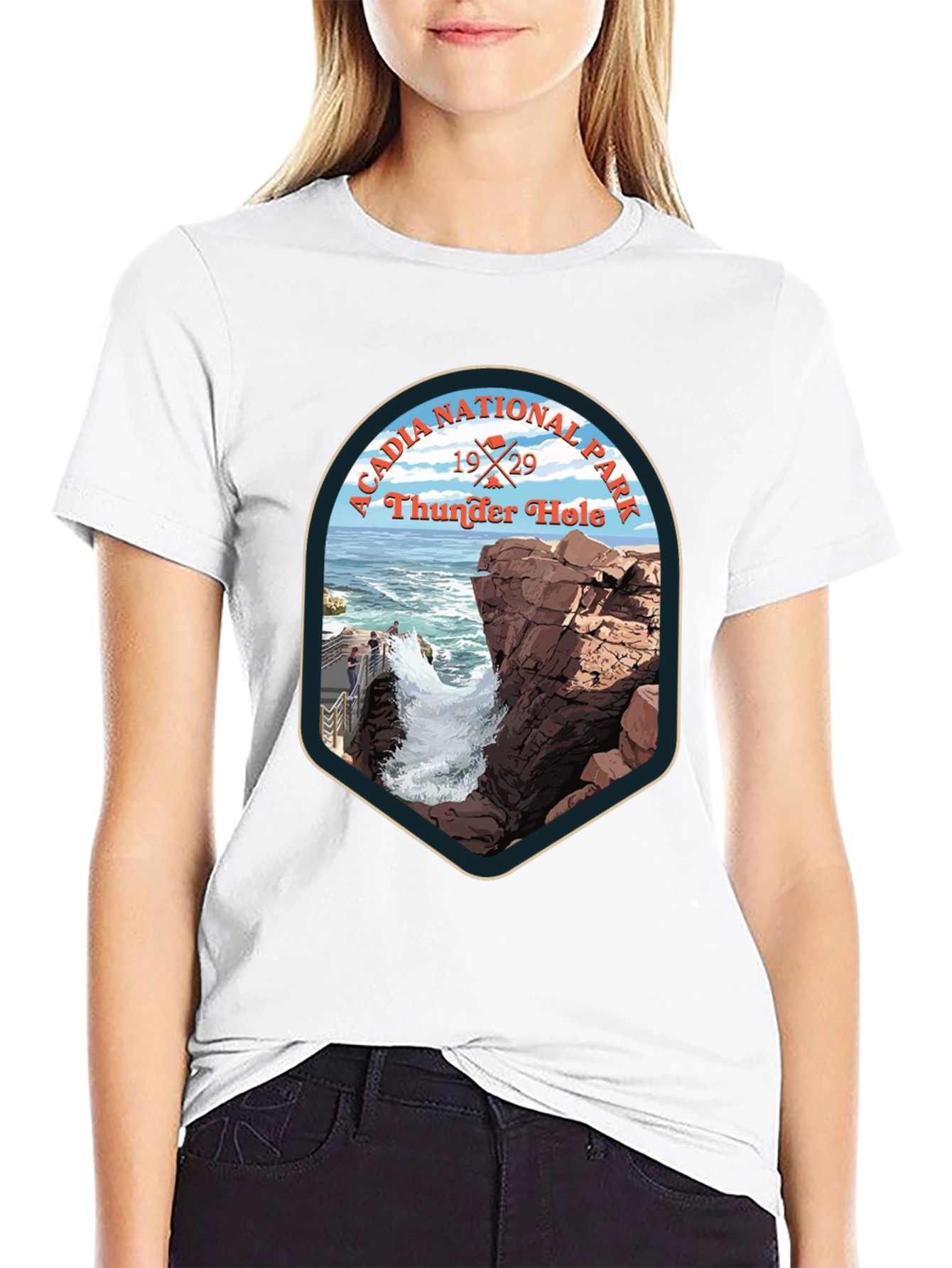 Acadia National Park Thunder Hole Tee - Black