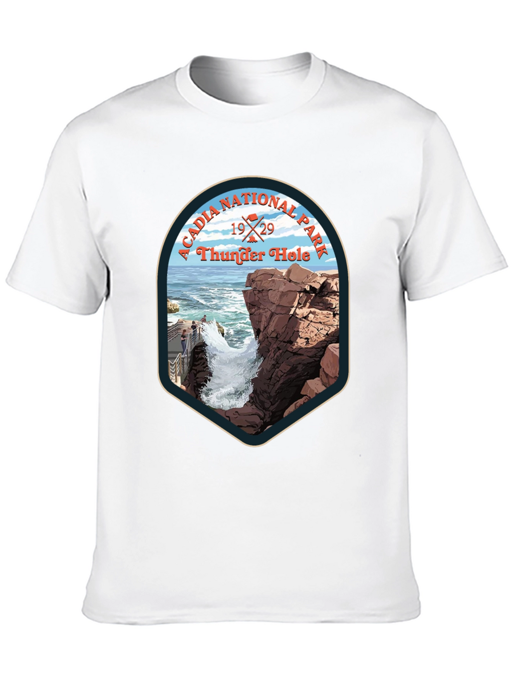Acadia National Park Thunder Hole Tee - Black