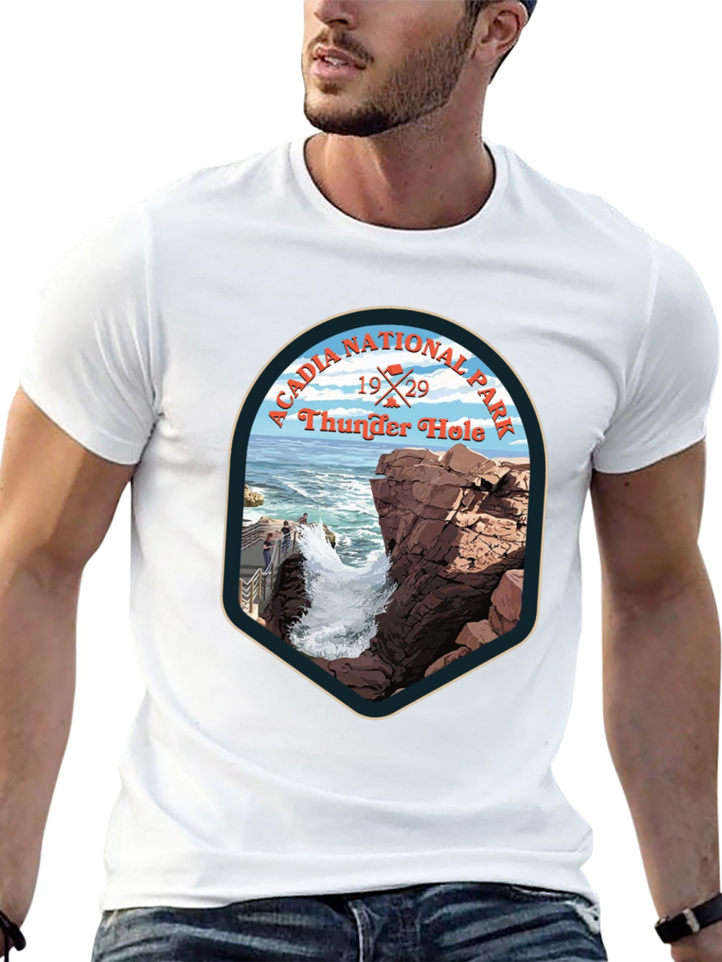 Acadia National Park Thunder Hole Tee - Black