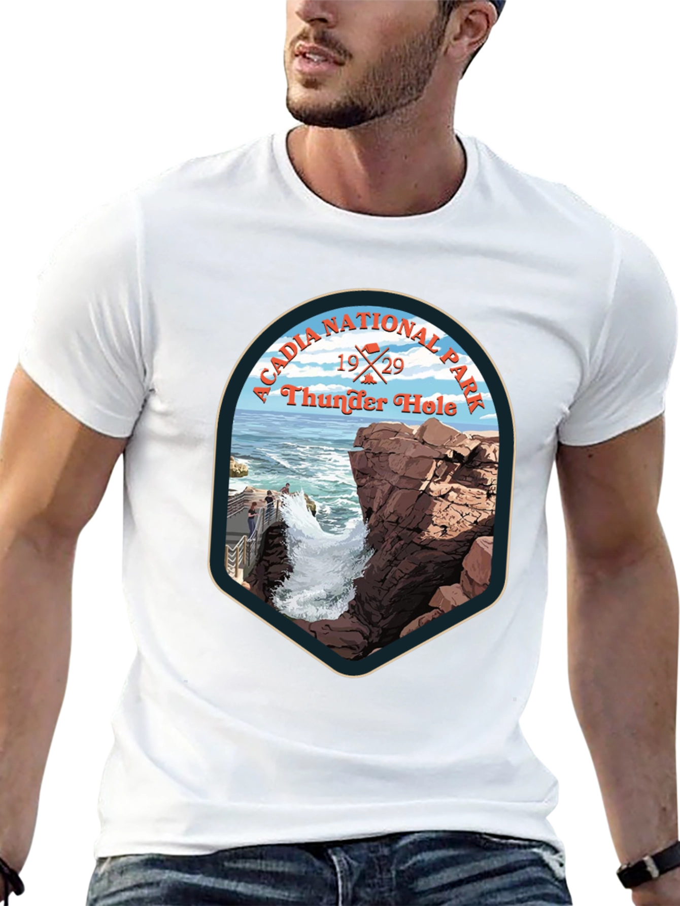 Acadia National Park Thunder Hole Tee - Black