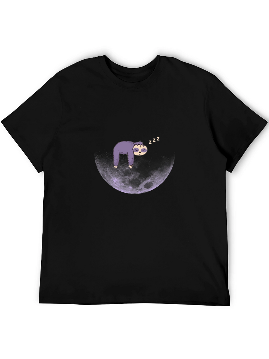 Sloth Moon Sleep T-Shirt - Mens Black Graphic Tee
