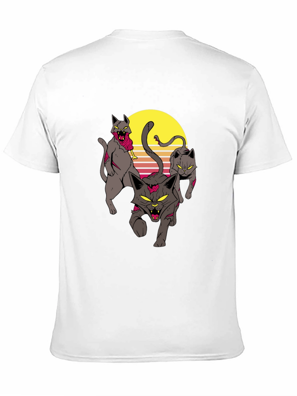 Zombie Cats Graphic Tee - Black Cotton T-Shirt