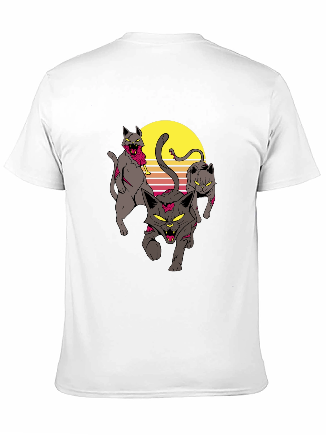 Zombie Cats Graphic Tee - Black Cotton T-Shirt