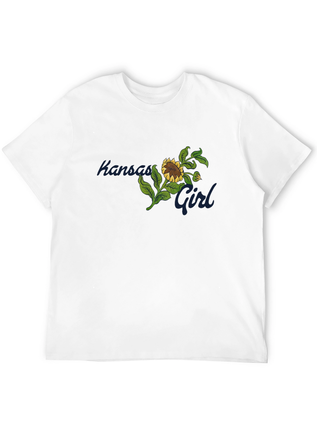 Kansas Girl Sunflower Graphic Black T-Shirt