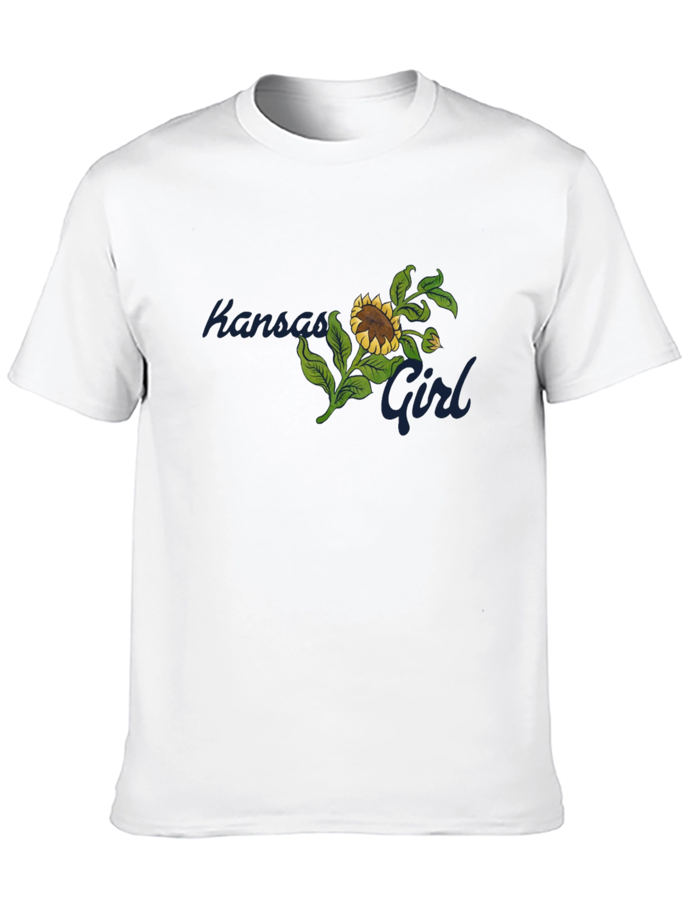 Kansas Girl Sunflower Graphic Black T-Shirt