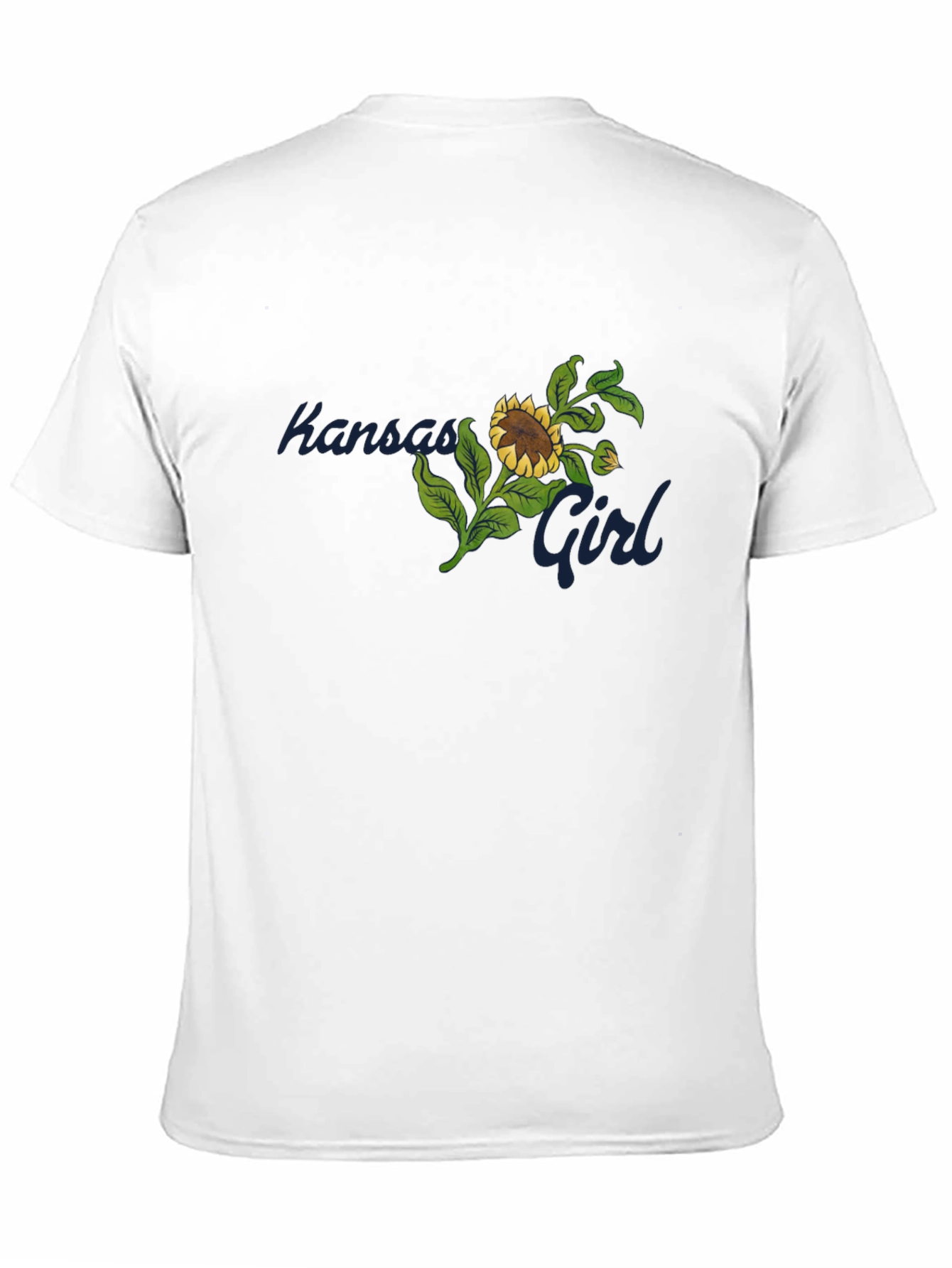 Kansas Girl Sunflower Graphic Black T-Shirt