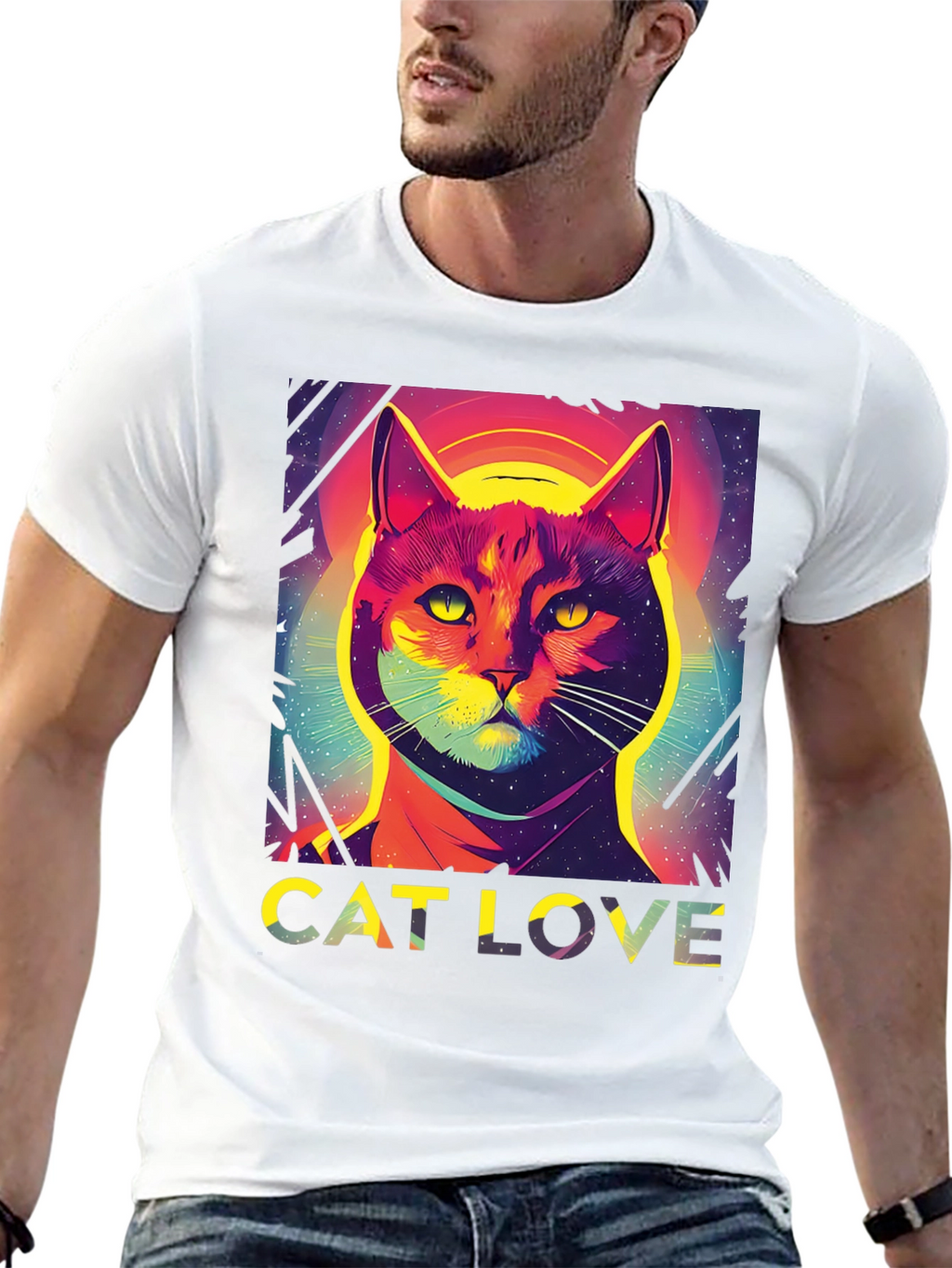 Cat Love Graphic Tee - Stylish Unisex T-Shirt