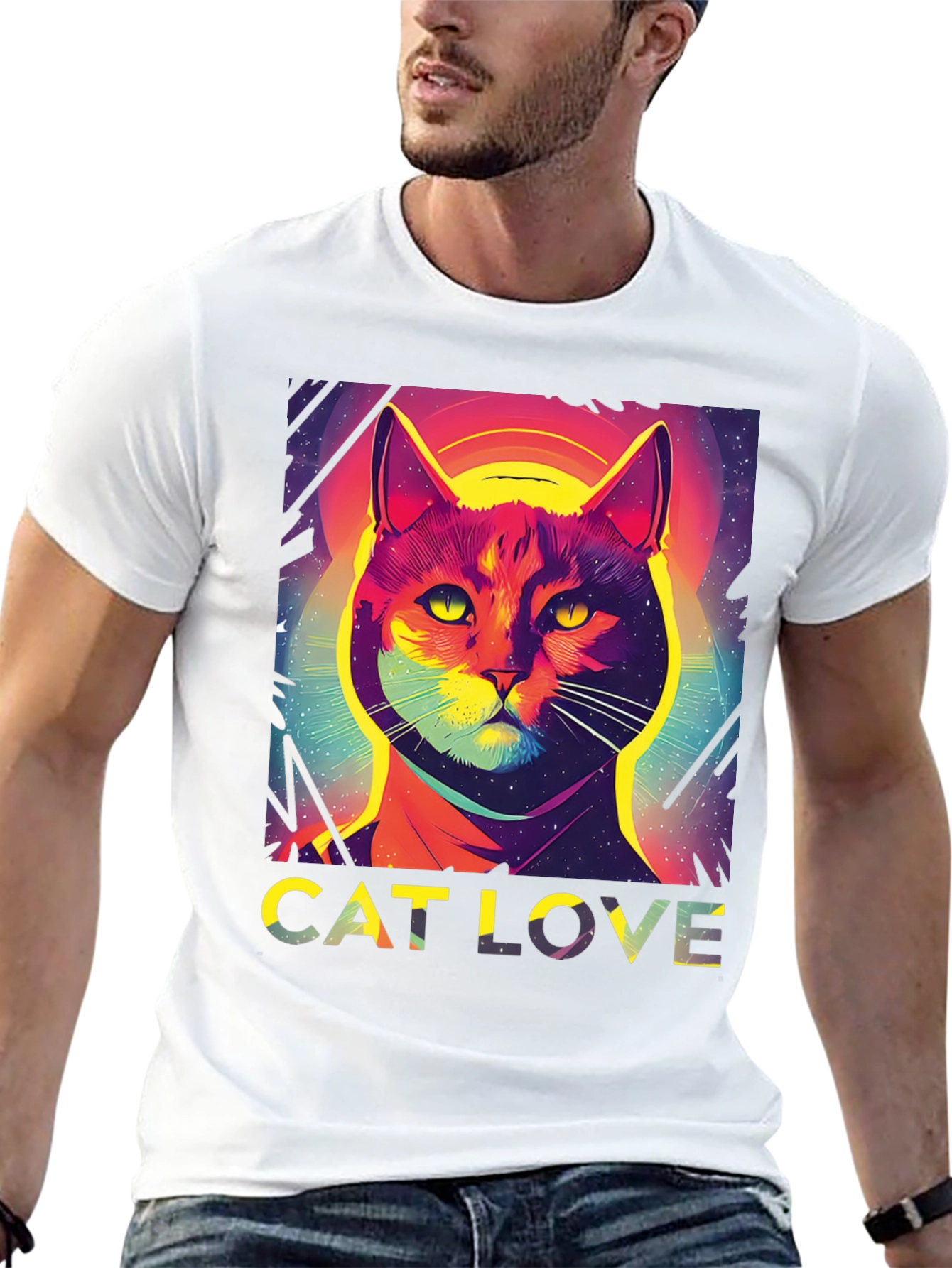 Cat Love Graphic Tee - Stylish Unisex T-Shirt