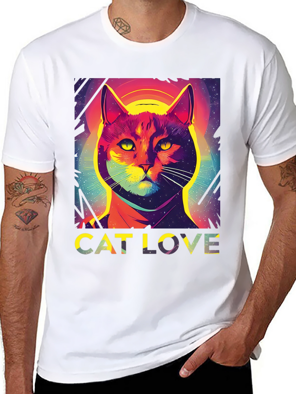 Cat Love Graphic Tee - Stylish Unisex T-Shirt