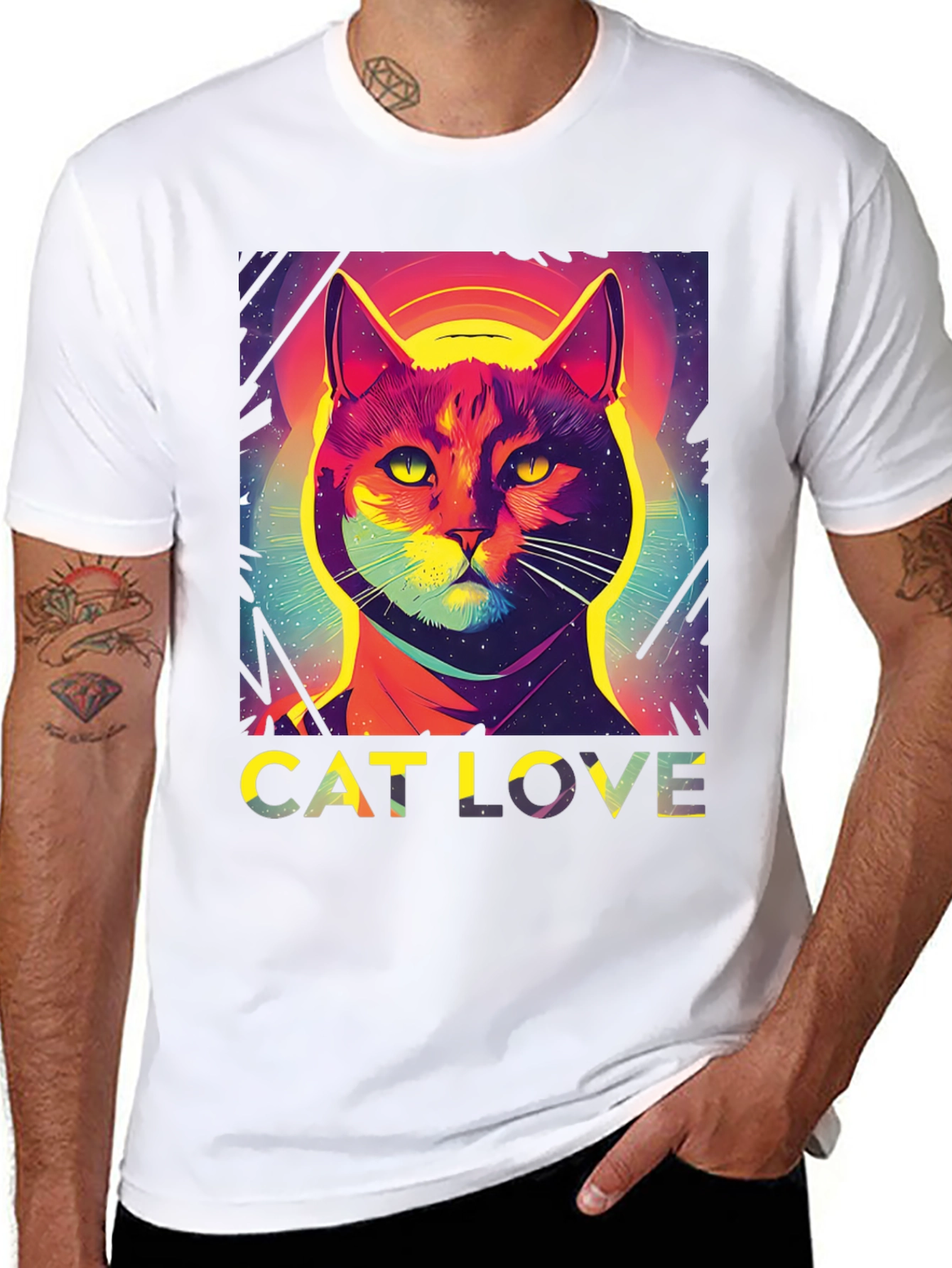 Cat Love Graphic Tee - Stylish Unisex T-Shirt