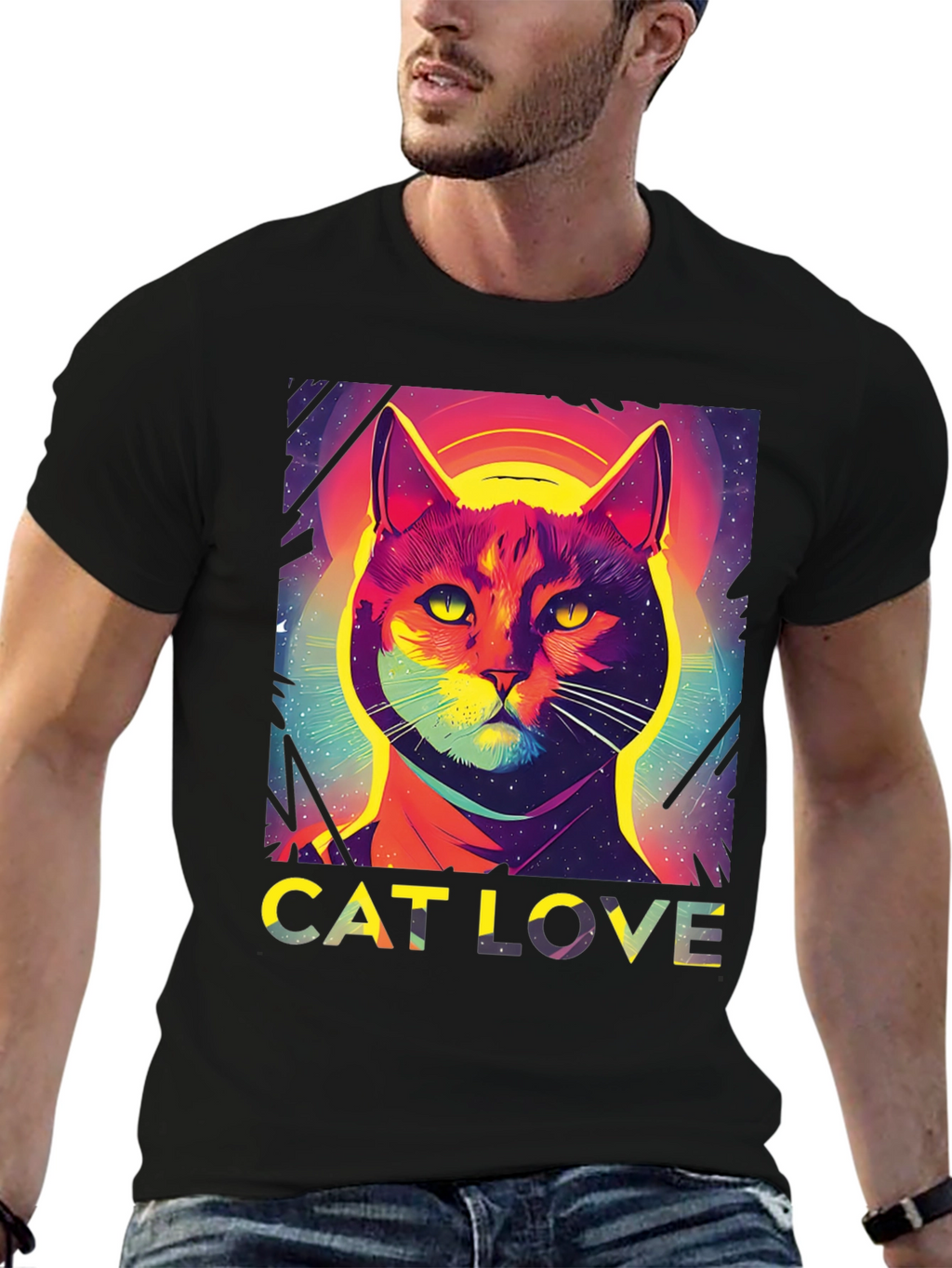 Cat Love Graphic Tee - Stylish Unisex T-Shirt
