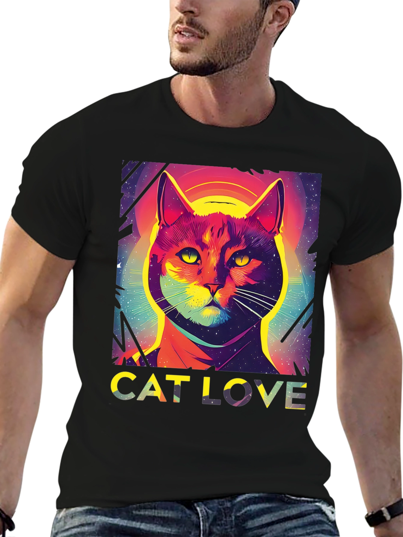 Cat Love Graphic Tee - Stylish Unisex T-Shirt